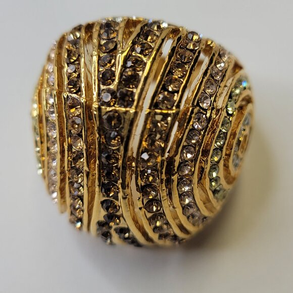 Gold Dome Cocktail Fashion Ring-  Size 5, Size 9 - Picture 1 of 16